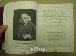 Samuel Johnson Rare Antique English Language Dictionary 1799 18th Century Book
