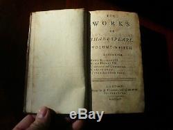 Shakespeare Rowe Tonson Antique rare original covers 1st/1st Vol V. Printed 1735