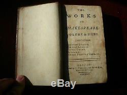Shakespeare Vol VI five plays 1735 Rowe Tonson Antique Very rare original cover