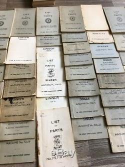 Singer Sewing Machine Rare Antique List Of Parts Original 65 Books