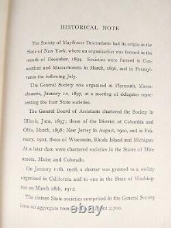 Society Of Mayflower Descendants (1912) Fourth Record Limited Antique Book, Rare