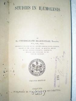Studies In Haemolysis Rare Antique Book India Pictures 1913