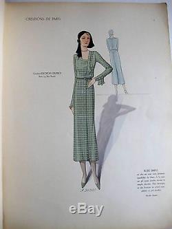 Stunning and Rare 1931 French Art Deco Fashion Design Book 40 Models