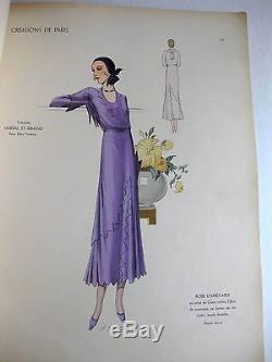 Stunning and Rare 1931 French Art Deco Fashion Design Book 40 Models