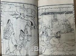 Sup RARE! Original Japanese Woodblock Print Book Set Samurai & Buddhism c1800 #2