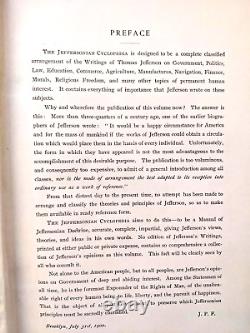 THE JEFFERSONIAN CYCLOPEDIA, 1st Ed 1900, Antique Book, RARE, Good+ Condition