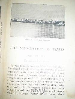 THE MAN EATERS OF TSAVO RARE ANTIQUE BOOK illustrations 1949