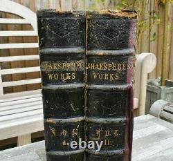 THE WORKS OF SHAKESPEARE IMPERIAL EDITION Rare Antique Complete Two Volumes 1870