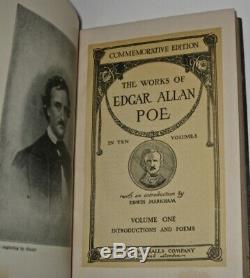 THE WORKS of EDGAR ALLAN POE! Not leather Set Antique Complete RARE! GIFT raven