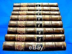 TURKISH SPY LETTERS 1770 Rare Books LEATHER SET 8 vols ANTIQUE Ottoman Empire