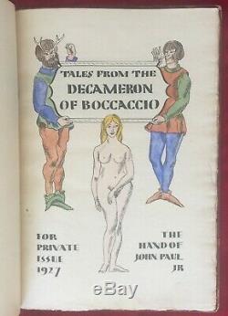 Tales From The Decameron Of Boccaccio 1927 Rare Hand Written Private Issue