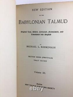 The Babylonian Talmud 4 Volume Set Sabbath & Festivals (Leather Bound Antique)