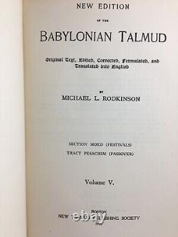 The Babylonian Talmud 4 Volume Set Sabbath & Festivals (Leather Bound Antique)