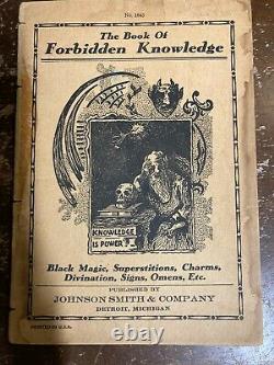The Book of Forbidden Knowledge -Black Magic Omens Rare Antique Softcover Book
