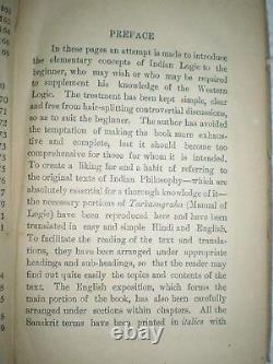 The Elements Of Indian Logic Tarkasangraha Rare Antique Book India 1934