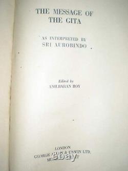 The Message Of The Gita -sri Aurobindo Rare Antique Book India 1938