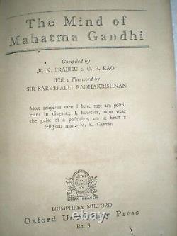 The Mind Of Mahatma Gandhi Rare Antique Book India 1945