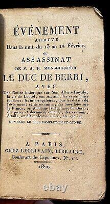 The Night Of The Assassination Of Duke Of Berry 1820 Antique Book Rare