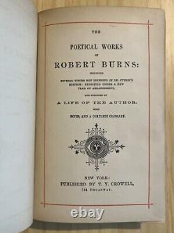 The Poetical Works of Robert Burns Rare Antique Hardcover Book Circa 1830s