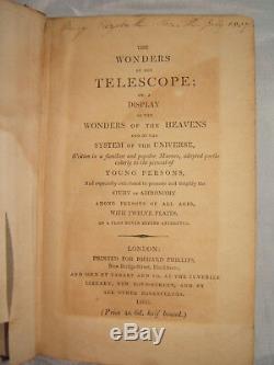 The wonders of the Telescope Heavens 1805 Phillips Antique Astronomy Rare