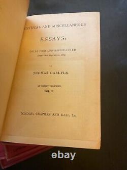 Thomas Carlyle, MISCELLANEOUS ESSAYS FIVE VOLUMES, RARE ANTIQUE SET OF BOOKS