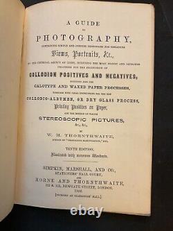 Thornthwaite, A Guide to Photography 1856 HB, VERY RARE ANTIQUE BOOK