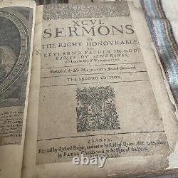 VERY RARE Antique Book 1632 Bishop Andrewes Sermons Early Religious Document