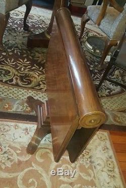 VERY RARE! Antique Drop Leaf Table Sutherland Cylindrical Book Hinged Drop Leaf