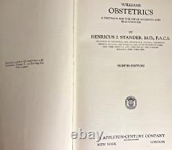 VG+ Williams Obstetrics Henricus Stander 1941 Antique Medical Book OBGYN RARE