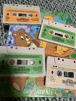 VTG 80s Teddy Ruxpin Bear 4 Cassette, 3 BOOKs, Puzzle TESTED WORKS! Rare Toy