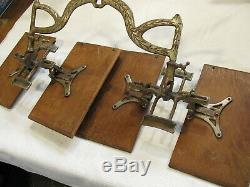 VTG ANTIQUE 19th C 1800's RARE TWO VOLUME BOOK HOLDER ADJUSTABLE STAND with OAK