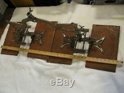 VTG ANTIQUE 19th C 1800's RARE TWO VOLUME BOOK HOLDER ADJUSTABLE STAND with OAK