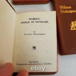VTG Antique 21 Shakespeare Mini Book Lot Knickerbocker Leather & Novelty Co NY
