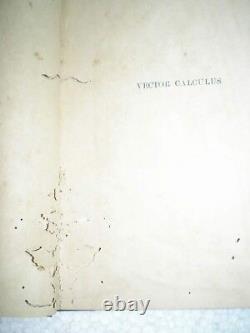 Vector Calculus Rare Antique Book India 1920
