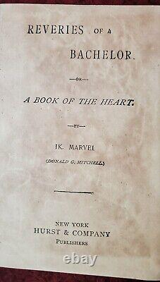 Very RARE Antique Book? Reveries of a Bachelor I. K. Marvel? Circa 1890's