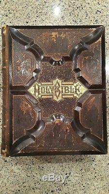 Very Rare 1890's Antique Leather Bible with over 2000 Illustrations
