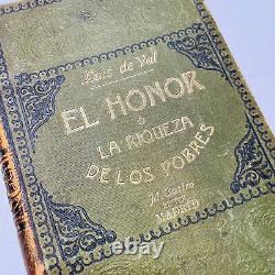 Very Rare Antique 1907 Luis de Val Book w Illustrations Madrid El Honor Vol 2