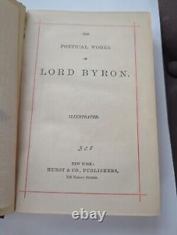 Very Rare Antique Book The Poetical Works Of Lord Byron 1884 HC Gold See Notes