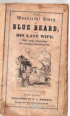 Very Rare Antique Children's Book Blue Beard Illustrated 1850 C Chapbook