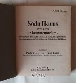 Very Rare Antique book. PENAL LAW 1936. Unofficial edition. Latvian language