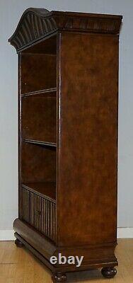 Very Rare Theodore Alexander Leather Open Bookcase With Faux Books