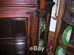 Very fine rare model antique john jelliff cherry book case single door, drawer