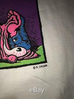 Vintage 90s R Crumb Stoned Agin Again Comic Book Flipbook Shiet Tee Tshirt RARE