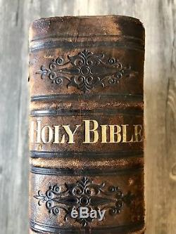 Vintage Antique Holy Bible Holman's Edition 1879 Gold Edge Rare New Old Test