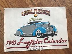 Vintage Lowrider Magazines 1981 Low Rider Calendar No Writing RARE