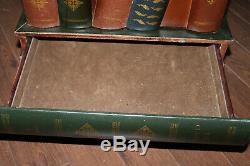 Vintage Rare Book Leather Wrapped Side Table Maitland Smith Mid Century MCM