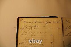 Vintage antique Accounting ledger 1840's, 1800's, Large 15 rare book has damage