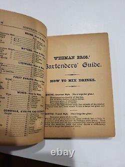 Wehman Bros. Bartenders Guide How To Mix Drinks 1912 Rare Valuable Antique Book